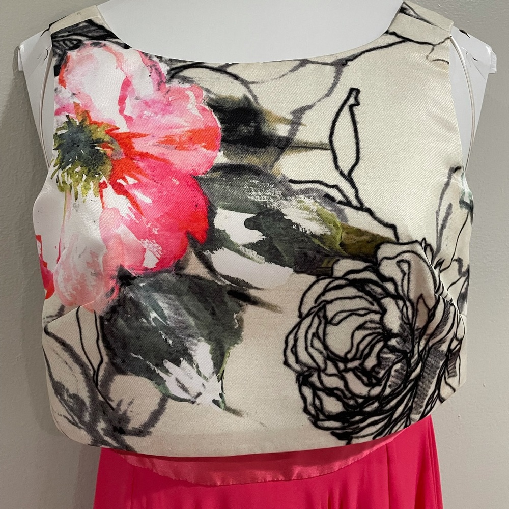 THEIA Floral Evening Silk  gown size 2